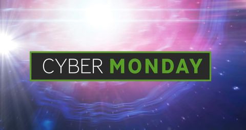 Cyber Monday Promotional Banner with Vibrant Digital Background - Download Free Stock Images Pikwizard.com