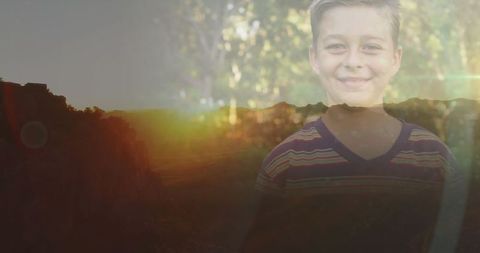Smiling Boy Overlayed on Mountain Landscape - Download Free Stock Images Pikwizard.com