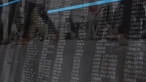 Office Workers Coding Amongst Glitches and Error Messages