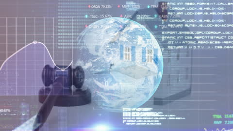 Digital Globe with Data Analytics and Finance Theme