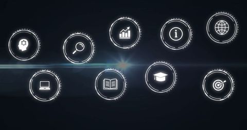 Digital Interface with Innovation and Analytics Icons