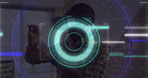 Futuristic VR Interaction with Holographic Display Elements