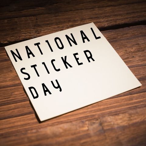 celebrating national sticker day with iconic text - Download Free Stock Templates Pikwizard.com