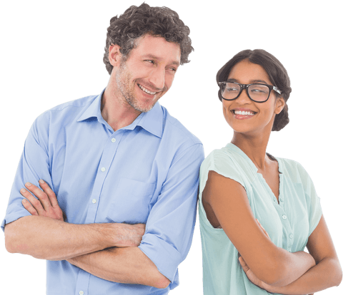 Transparent Smiling Business Colleagues with Arms Crossed - Download Free Stock Videos Pikwizard.com