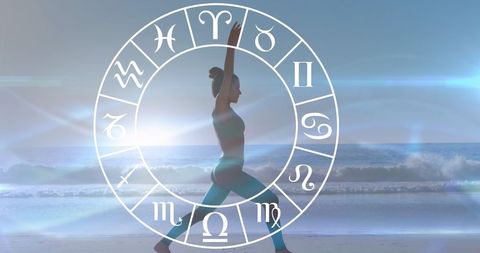 Yoga and Astrology Harmony on Scenic Beach