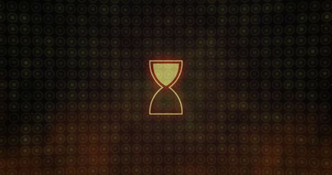 Glowing Hourglass Symbol on Digital Patterned Background - Download Free Stock Images Pikwizard.com