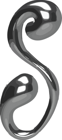 3D Chrome S-shaped Form Floating on Transparent Background - Download Free Stock Videos Pikwizard.com