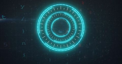 Abstract digital interface with futuristic circles