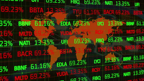 Global Stock Market Data Visualization Animating Trends