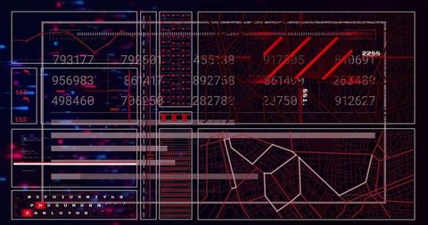 Futuristic Data Interface with Charts and Maps
