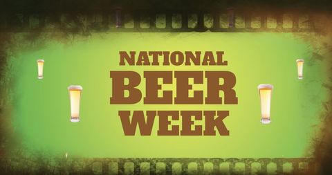 Celebrating national beer week with floating beer glasses