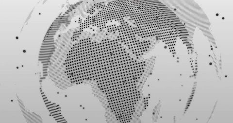 Rotating Dot-Matrix Globe in Virtual Digital Space