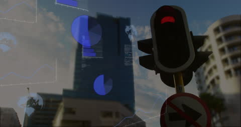 Financial Data Animation Condominium Background Cityscape