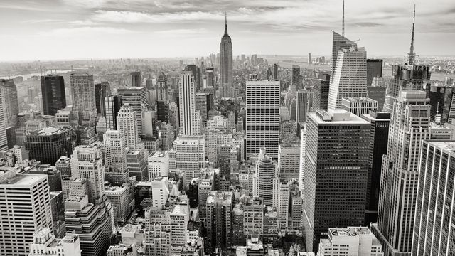 Black and White Aerial View of New York City Skyscrapers - Download Free Stock Photos Pikwizard.com