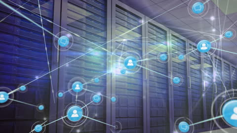 Innovative Digital Network in Modern Server Room