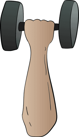 Transparent Vector Hand Lifting Dumbbell for Fitness Concepts