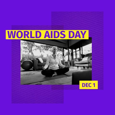 senior woman meditating for world aids day awareness - Download Free Stock Templates Pikwizard.com