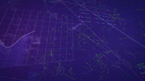 Abstract Network Data Animation with Blue Background
