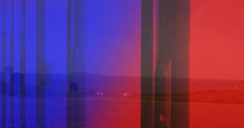 Abstract Smartphone Silhouette with Coastal Landscape Effect