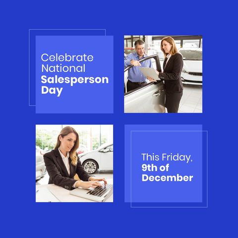 celebrating national salesperson day with enthusiastic saleswoman - Download Free Stock Templates Pikwizard.com