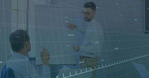 Businessman Using Whiteboard in Corporate Meeting Forum