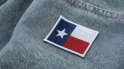 embroidered texas state flag patch on gray denim - Download Free Stock Images Pikwizard.com