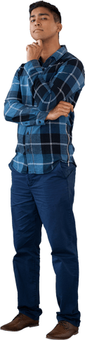 Confident Man in Flannel Shirt Posing on Transparent Background - Download Free Stock Videos Pikwizard.com