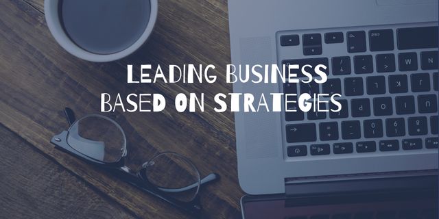 Leading Business Strategy with Laptop, Coffee, and Glasses on Desk - Download Free Stock Templates Pikwizard.com