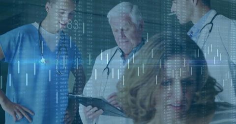 Doctors Collaborating Using Medical Technology and Data Analytics