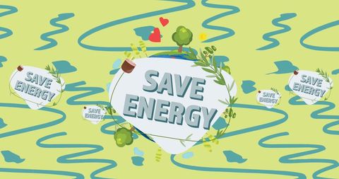 Save Energy Concept with Green Earth and Eco Elements