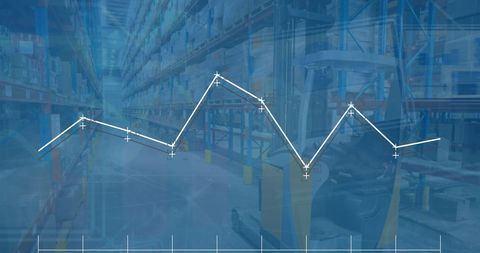 Digital Graph Overlay of Fluctuating Warehouse Inventory Levels - Download Free Stock Images Pikwizard.com