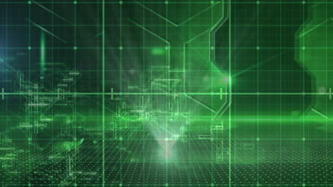 Futuristic Digital Grid Network Interface