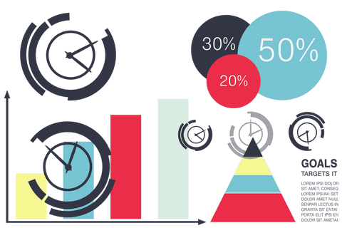 Transparent Business Diagram with Clocks and Data Concept - Download Free Stock Videos Pikwizard.com