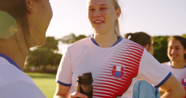 Female Soccer Players Socializing During Practice - Download Free Stock Images Pikwizard.com