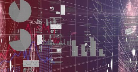Digital Interface with Global Business Analytics Visuals