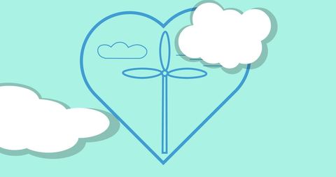 Wind Turbine in Heart Shape Illustrating Green Energy Love - Download Free Stock Images Pikwizard.com