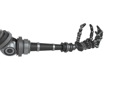 futuristic black robotic hand reaching out transparent background - Download Free Stock Videos Pikwizard.com