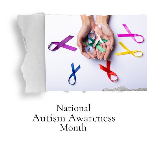 national autism awareness month with multicolored ribbons - Download Free Stock Templates Pikwizard.com