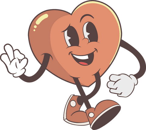Cheerful Heart Mascot in Sneakers Giving OK Sign Transparent Illustration