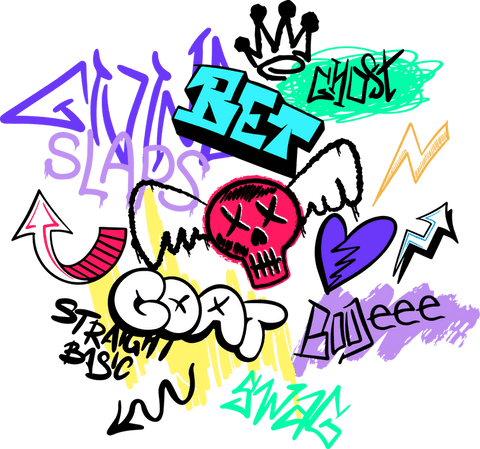Transparent Digital Graffiti Collage with Red Skull and Urban Lettering - Download Free Stock Videos Pikwizard.com