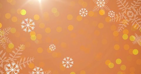Festive Snowflakes Falling on Warm Orange Background - Download Free Stock Images Pikwizard.com