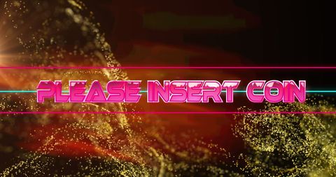 Retro Arcade Insert Coin Neon Text