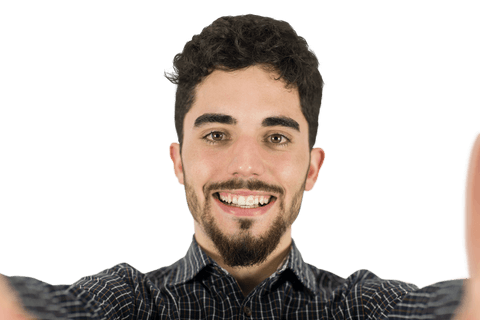 Smiling Man Taking Transparent Selfie with Joyful Expression - Download Free Stock Videos Pikwizard.com