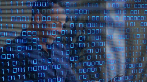 Businessman Analyzing Digital Network Interface