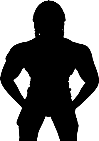 Transparent silhouette of american football player in stance
