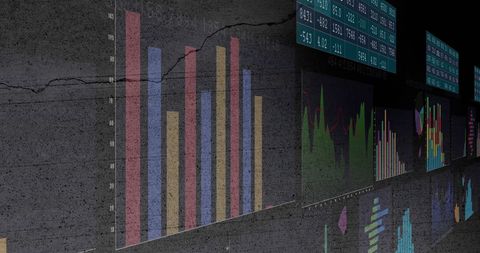 Data Visualization of Bar and Line Charts on Concrete - Download Free Stock Images Pikwizard.com