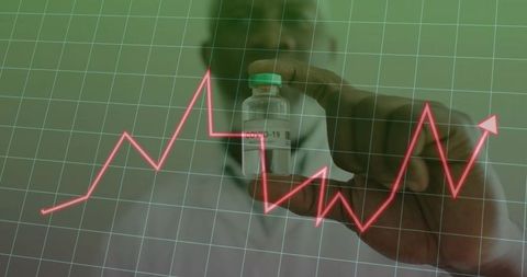 Medical Professional Analyzing COVID-19 Vaccine with Data Visualization