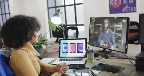 Virtual Meeting Between Multicultural Business Colleagues