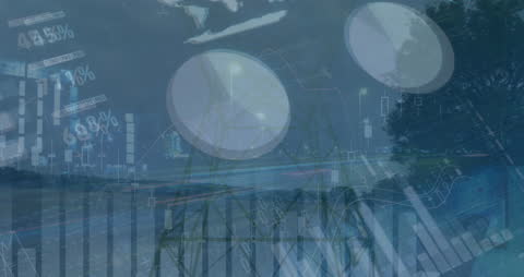 Financial Graphs with Urban Traffic Timelapse Background