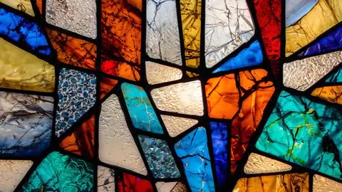 Vivid Light Illumination Through Stained Glass Panel